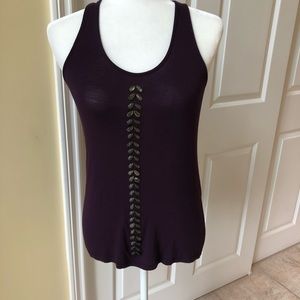 Armani Exchange Top with stones, Eggplant, Sz XXS